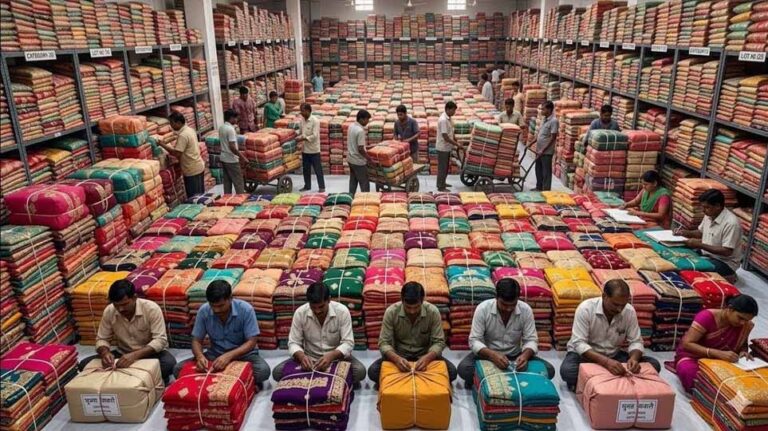 सूरत में साड़ी उद्योग पर संकट, उत्पादन में भारी गिरावट से बढ़ेंगी कीमतें!